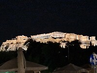 Akropolis in het donker