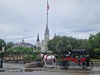 Leuk plein met op de achtergrond the Saint Louis Cathedral