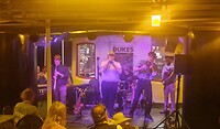 De jazz band aan boord van de Natchez