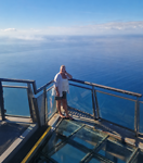 Ik op het platform van Cabo Girão
