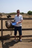 Frank met struisvogel