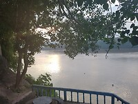 Zonsondergang over de Mekong