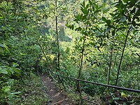 Route naar voet van Tumpak Sewu watervallen