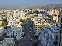 Uitzicht op Muscat vanaf rooftop Royal Tulip Hotel