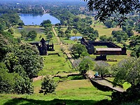 Uitzicht vanaf de top van Vat Phou