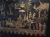 Mooie wand beschildering in de tempel