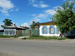 Houten huisjes Irkutsk