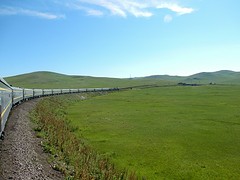 Treintje in de bocht, Mongolië