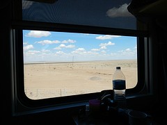 Gobi woestijn vanuit de Trans Mongolië Express