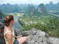 Uitzicht op Xingping vanaf Lao Zhai mountain