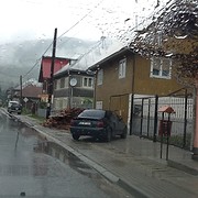 Somber beeld in de regen