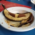 Desert, banane au chocolat!