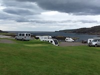 Ons uitzicht op de camping in Scourie