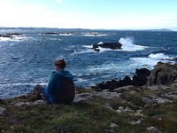 Plek waar baai overgaat in zee