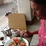 Lunch! Pie met tomaat en ham. Ik n tostie