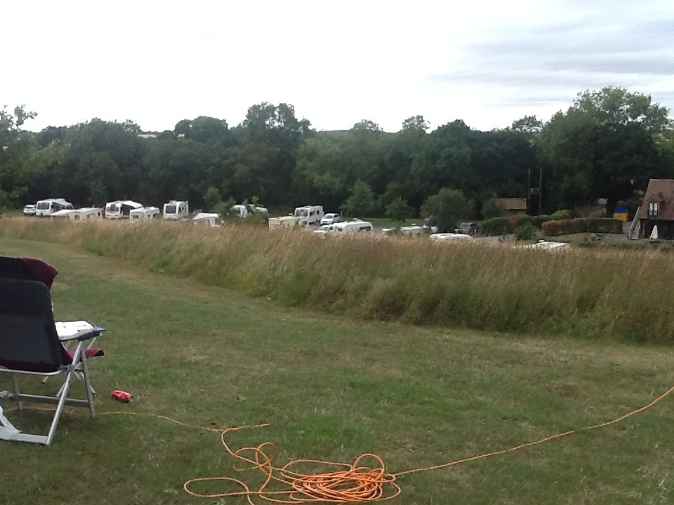 Uitzicht over de camping