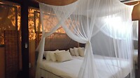 Ons bed in de lodge