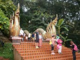 Bij tempel Wat Prha That Doi Suthep, de Naga trap 304 treden.