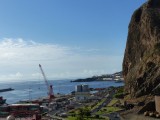 Uitzicht vanaf de hotelkamer, de haven van Santa Cruz de la Palma