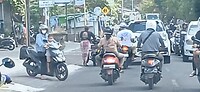 Druk op de weg in Denpasar