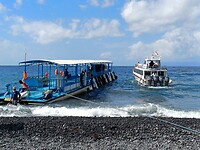 De speedboot naar Nesu Lembongan.