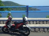 Ook op Lombok een scooter gehuurd.