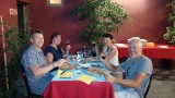 gezellig pizza eten met Wilma en Eduard