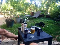 Genieten van de tuin van de B&B