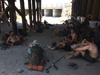 Hiker trash under the bridge. 30 miles from Big Bear