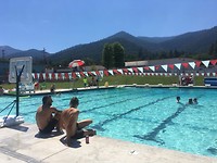 At the pool in Etna with Seabiscuit