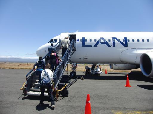 294 Lan vliegtuig van Baltra naar Guayaquil