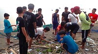 Vis handeltje op het strand