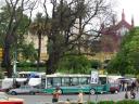Uitzicht op park en voormalig klooster