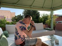 Na het ontbijt; dakterras