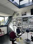 In de “cockpit” van de radiotelescoop