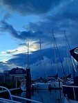 Gisteravond ons uitzicht vanuit de boot.
