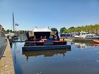 Het opgebouwde podium.