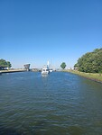 Gelijk doorvaren de sluis in👍