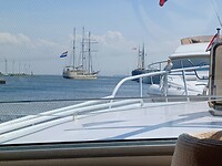 Ons uitzicht op het IJsselmeer.