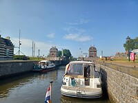 De historische sluis van Lemmer.