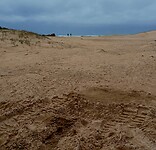 Al het zand waaide zo het dorp in