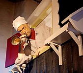 Zodra het brood afgebakken was, blies de bakker op zijn toeter