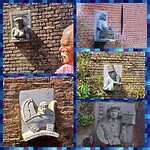 Overal leuke beeldjes in de muur.