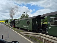 Stoomtrein met wagons