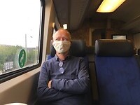 Leo in de trein van Almelo naar Gouda