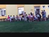 Local choir practice in the evening in front of our "hostel"