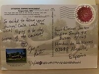 Winning postcard back