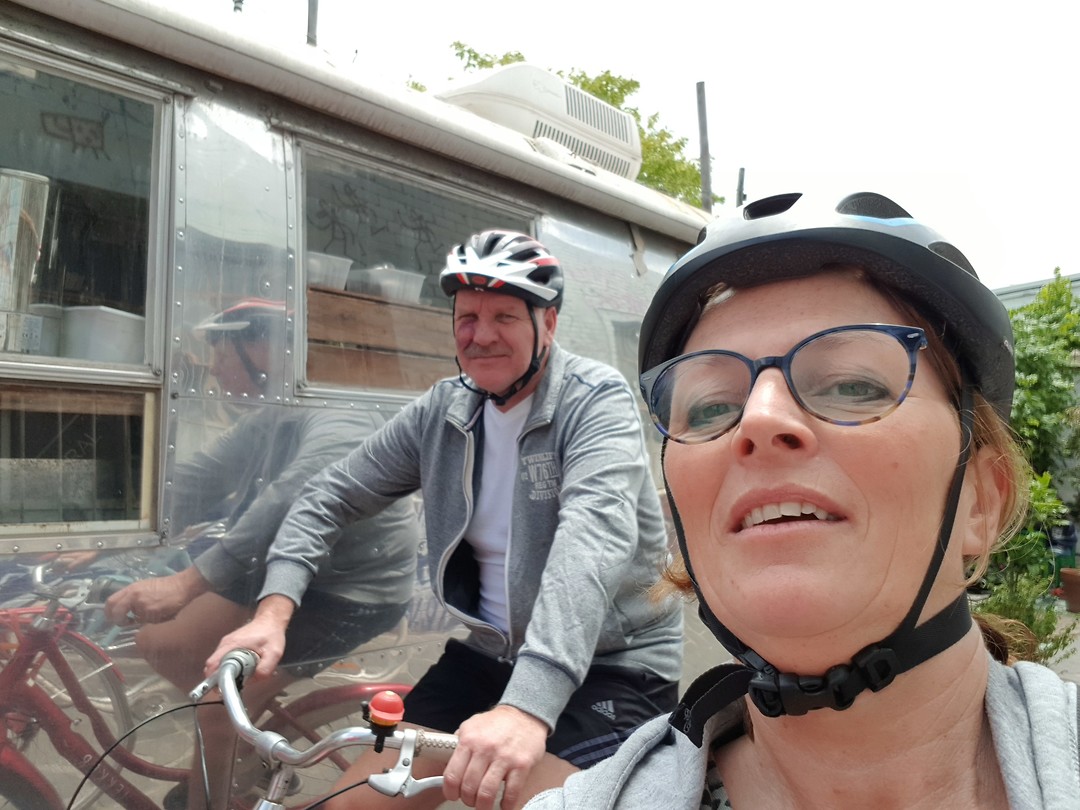Na de lunch weer op de trappers