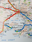 Kaartje met de route van vandaag