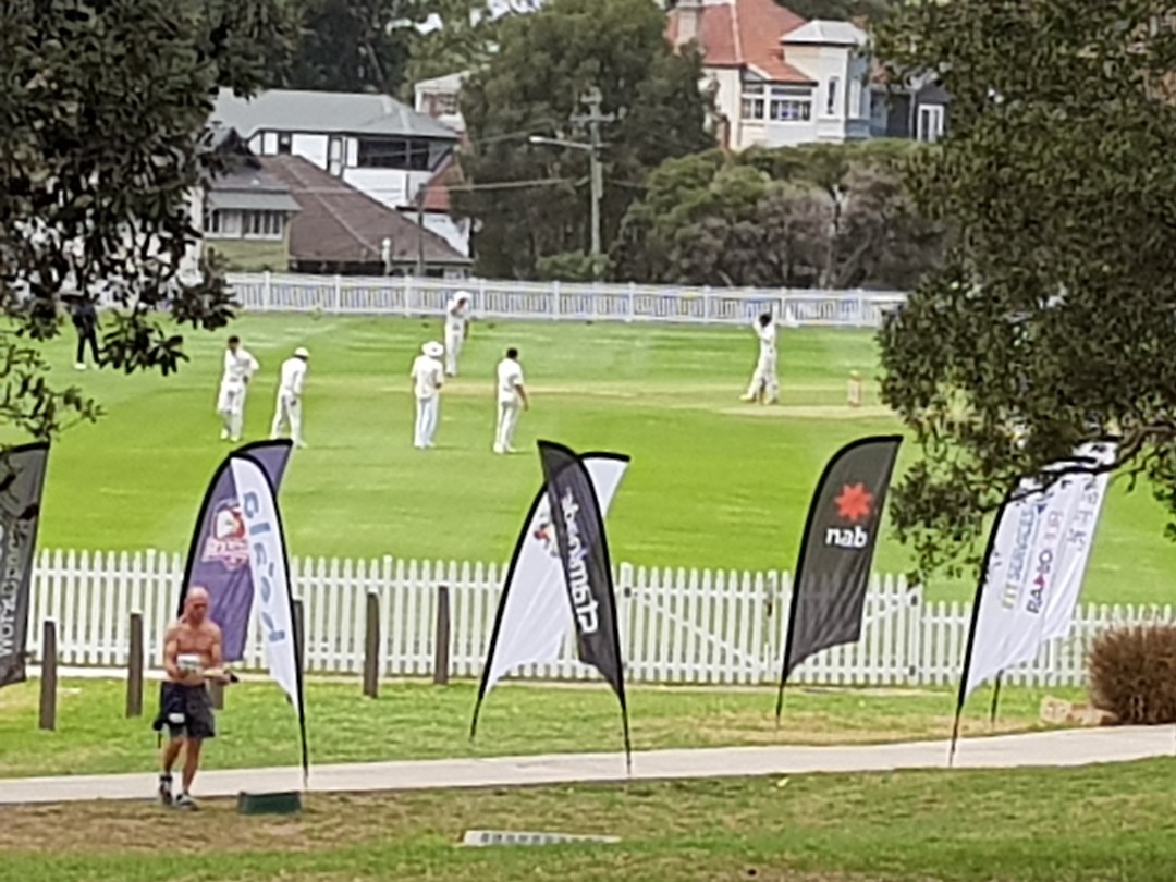 Cricket in een park onderweg